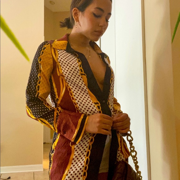 Versace inspired button down top - Picture 2 of 4